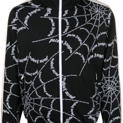 Palm Angels Logo Print Zipped Sweatshirt