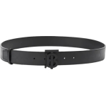 Burberry Monogram Buckle Belt in Black Leather