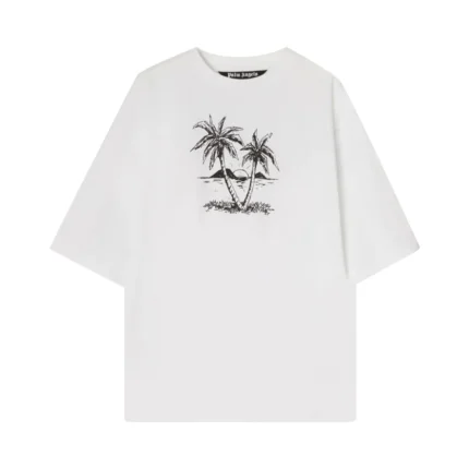 Palm Angels Sunset Palms 'Optical White' T-Shirt