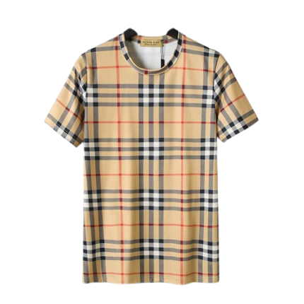 Burberry Checked Cotton Crew Neck T-Shirt