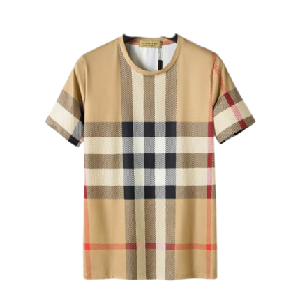 Burberry Checked Cotton Crew Neck T-Shirt