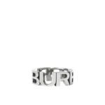 Burberry Palladium-Plated Logo Ring