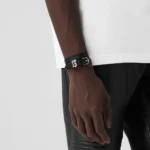 Burberry Leather Silver Logo Bracelet - Image 3