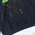 Sp5der Tracksuit - Navy Blue Lime Green - Image 4