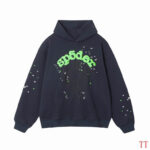 Sp5der Tracksuit - Navy Blue Lime Green