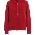 Burberry Red Cotton Zip Front Hoodie