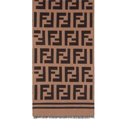 Fendi FF Motif Monogram Wool Scarf