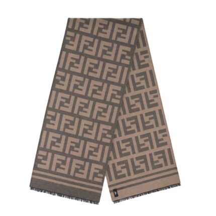 Fendi FF Wool & Silk Motif Scarf