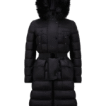 Moncler Khloe Long Down Jacket Black Fur