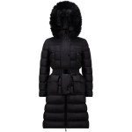 Moncler Khloe Long Down Jacket Black Fur