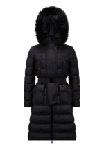 Moncler Khloe Long Down Jacket Black Fur