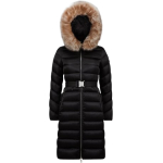 Moncler Leersie Hooded Shearling Long Down Jacket