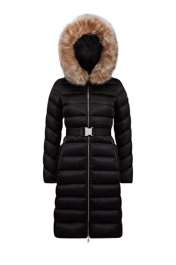 Moncler Leersie Hooded Shearling Long Down Jacket