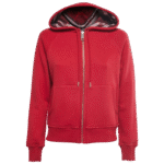 Burberry Red Cotton Zip Front Hoodie