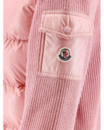 Moncler Women's Pink Paneled Zip-Up Padded Cardigan - Image 4