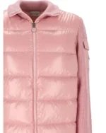 Moncler Women's Pink Paneled Zip-Up Padded Cardigan - Image 3