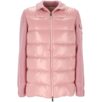 Moncler Women's Pink Paneled Zip-Up Padded Cardigan