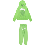 Sp5der Logo Tracksuits - Lime Green & Light Blue - Image 2