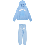 Sp5der Logo Tracksuits - Lime Green & Light Blue - Image 5