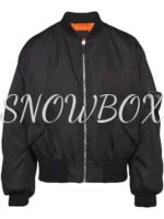 Prada logo plaque bomber jacket