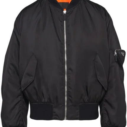 Prada logo plaque bomber jacket