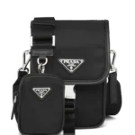 Saffiano triangle-logo re-nylon shoulder bag