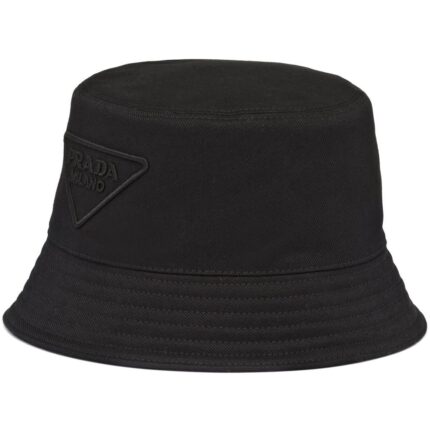 Prada logo-embroidery bucket hat