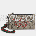 Gucci Supreme Canvas & Leather Kingsnake Lanyard Card Holder
