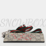 Gucci Supreme Canvas & Leather Kingsnake Lanyard Card Holder - Image 3