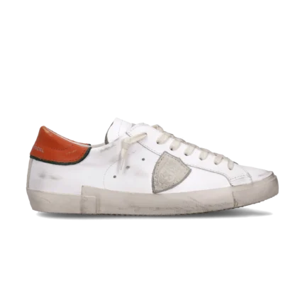 Sneakers Paris Tennis Men, White Orange