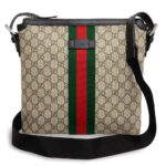 GUCCI SUPREME COATED CANVAS WEB FLAT MESSENGER BAG