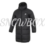 Nike Hooded Puffer Long Coat Black