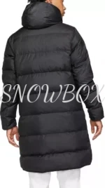 Nike Hooded Puffer Long Coat Black - Image 2