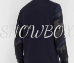 Valentino Logo-Painted Camouflage-Intarsia Cashmere Sweater Blue - Image 4