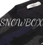 Valentino Logo-Painted Camouflage-Intarsia Cashmere Sweater Blue - Image 3