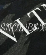 Valentino Logo-Painted Camouflage-Intarsia Cashmere Sweater - Image 2