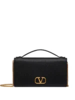 Valentino Garavani VLogo Signature grainy calfskin wallet with chain