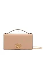 Valentino Garavani VLogo Signature grainy calfskin wallet with chain