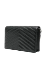 Saint Laurent chevron chain clutch bag - Image 4