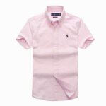 Polo Ralph Lauren Slim Fit Button Up Short Sleeve Shirt Pink