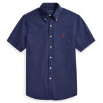 Polo Ralph Lauren Slim Fit Button Up Short Sleeve Shirt Navy Blue