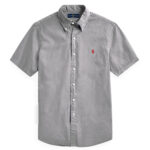 Polo Ralph Lauren Slim Fit Button Up Short Sleeve Shirt Grey