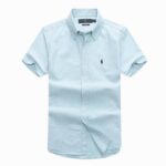 Polo Ralph Lauren Slim Fit Button Up Short Sleeve Shirt Sky Blue