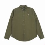 Polo Ralph Lauren Slim Fit Button Up Shirts Olive Green