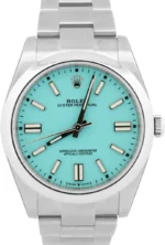 Rolex Oyster Perpetual Blue Turquoise Dial Oyster Steel 41mm