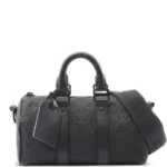 Louis Vuitton Black Taurillon Monogram Icon Keepall Bandoulière 25 Bag