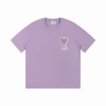 AMI PARIS T-Shirt Big Heart A Purple