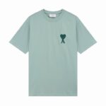 AMI PARIS T-Shirt Small Heart A Green