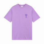 AMI PARIS T-Shirt Small Heart A Purple