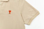 AMI PARIS Polo T-Shirt Beige - Image 9